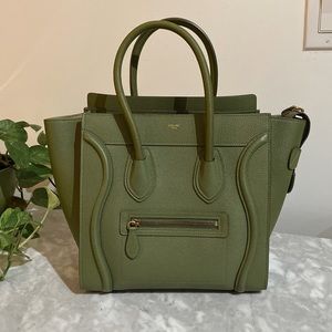 Celine luggage tote (micro) in special edition light khaki